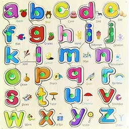 Khilonewale Small ABCD Wooden Picture Alphabet for Kids Ages 3-5, Early Education Letters Puzzles for Preschool & Toddlers-picture-67