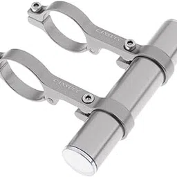 Bike Handle Bar Extender Bike Double Mount Lamp Bracket Holder Silver Gray-picture-12