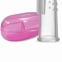 Baby Finger Toothbrush with Storage Case, Soft Silicone Bristles, Pink-picture-44