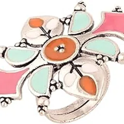 voylla Bagh E Fiza Enamel Embellished Ring-picture-11