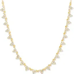 minutiae Stylish Crystal CZ Diamonds Necklace For Women & Girls With Extendable Chain-picture-35