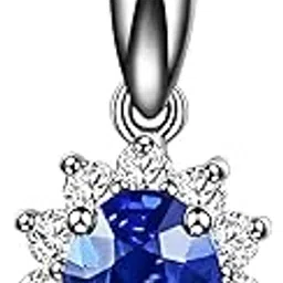 raksha mai jewellers 92.5 Sterling Silver American Diamond Magnificent Blossom Pendant for Women & Girls-picture-28