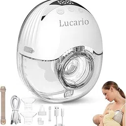 Lucario Wearable Hands Free Electric Breast Pump 12 Levels 4 Modes with Leak-Proof Design,Low Noise,19mm/21mm/24mmFlange Inserts,All-in-One Painless Breastfeeding 210ML Capacity-picture-15
