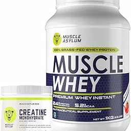 Muscle Asylum Whey Protein (25 Servings, 1kg - Strawberry Flavor) & Creatine Monohydrate (83 Servings, 250g - Unflavoured) Combo | With Genuine Lab Reports | Enhanced Muscle Strength & Power-image-44