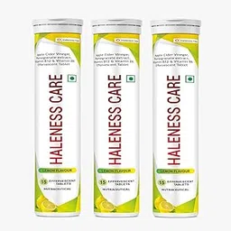 Haleness Care ACV Fizz Effervescent Tablets – Lemon Flavour – Apple Cider Vinegar with Vitamin B12 & B6 – 15 Sugar-Free Tablets – Supports Digestion, Energy & Gut Health (Pack of 3 (45 Tabs), Lemon)-picture-31