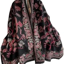 malina Luxury Woolen Shawl, Golden Mustard with Floral Embroidered Pattern, Traditional Paisley Design 70x180 cm-picture-23