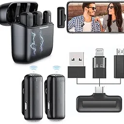 VistaWave J13 Wireless Microphone, Noise Reduction Lapel Mic with Charging Case, Wireless Mic for Video Recording, YouTube, Facebook (Dual Channel Universal Version)-picture-17