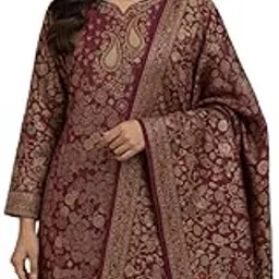 rijak creations Unstitched Kashmiri and Banarasi Suit Set for Women | Kurti with Matching Dupatta and Solid Bottom | Festive Ethnic Dress Material-picture-53