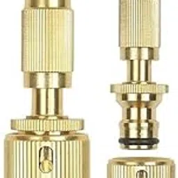 ekrash Solid-BRASS Water Spray Nozzle, Adjustable Spray, Connects to Hose, For Garden-Car-Pets-Window-Plants-Washing, Water Jet Spray, High Pressure (Brass, 1 Nozzle+ Removable Connector)-image-41