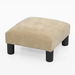 WellHouze Small Foot Stool Ottoman Modern Accent Step Stool Seat with Solid Wood Legs Velvet Soft Padded Pouf Ottomans Sofa Footrest Stools for Couch Living Room Entryway Cream-picture-32