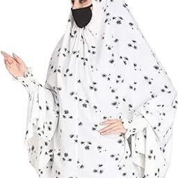 musheco Printed Khimar With Elasticated Smoky Chun Sleeves and Ajustable Mouth Piece for Women and Girls In Crepe Fabric-picture-53