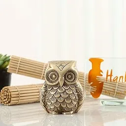 Two Moustaches Vintage Brass Owl Decor Showpiece, 650 Grams, Owl Showpiece for Home Décor, Showpieces for Home Decor, Standard, Pack of 1-picture-15