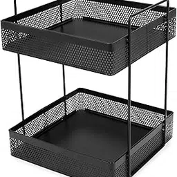 SHIOK DECOR 2-Tier Standing Spice Rack and Bathroom Countertop Organizer - Kitchen Cabinet Tray, Multipurpose Storage Shelf for Dresser, Tiered Shelf Stand for Kitchen, Bathroom - Black-picture-16
