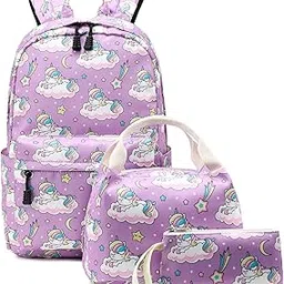 abshoo Cute Lightweight School Boobag Kids Unicorn Backpacks for Girls Backpacks with Lunch Bag-picture-25