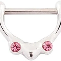 kacheeg Pink Diamond Nipple Rings | Stainless Steel Body Jewelry for men and women-picture-24