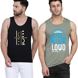 slowloris Loud Lgtgreen/Keep Black Printed Combo Cotton Gym Vest Pack-picture-29