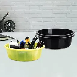 Homestic Pack of 3 Desk Organizer | Stationery Organizer | Multipurpose Storage Organizer | Office Supplies for Pen-Pencil-Staplers | Desktop Organizer | 6 LTR | Black & Green-picture-27