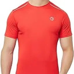 truerevo Mens Solid Half Sleeve Round Neck Sports T Shirt Polyester Fabric with Reflective Details for Gym Training Workout Running-picture-51