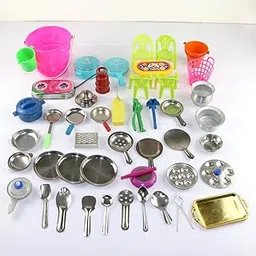 Miniature Kitchen Set for Kids Girl | Real Cooking Kit for Play | Steel Kitchen Set for Girls | Choppu Jaman | Miniature Cooking Set (Pack - 46)-picture-31
