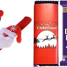 Christmas Gift for Kids- Santa Hand Band, Merry Christmas Dairy Milk Chocolate Big Bar with Personal Message-image-78