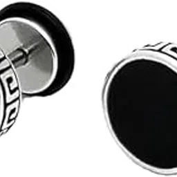 karishma kreations Stainless Steel Mens Earrings Kaju Bali Black Gold Silver Piercing Screw Bali Stud Hoops Earing Multicolor Earrings Combo for men boys Unisex-picture-33