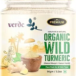 Verdc - 100% Natural Organic Kasturi Manjal | Wild Turmeric/Haldi For Glowing Skin, Dark Spots, Acne Control, De-Tan - (Face Pack Powder For All Skin Type) - 90 gm-picture-17