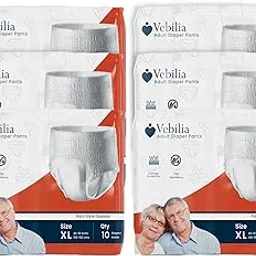 Vebilia Adult Diaper Pant style - Size XL - (Pack of 6) with High Absorbency, LeakProof Design, Elastic Waist, Incontinence Underwear-picture-22