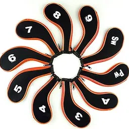 10PCS Golf Club Head Covers,Golf Club Set Black and Red Design, Elastic Fit, Length 20cm Suitable Protect for Most Golfs Clubs, Suitable for Sport Enthusiasts-picture-24