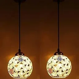 MFN Open Globe Robin Decorative Hanging Lamp for Bedroom/Pendant Lamp for Living Room/Ceiling Pendant Lamp/Hanging Pendant Light for Bedroom/Office/Dining/Cafe/Restaurants (Pack of 2, Without Bulb)-picture-12