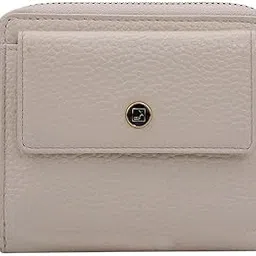 da milano Leather Small Zip Wallet for Women - White (1183B)-picture-36
