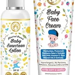 Mom & World Baby Face Cream 50g + Baby Sunscreen Lotion, Spf 50 Pa+++ Combo-picture-51