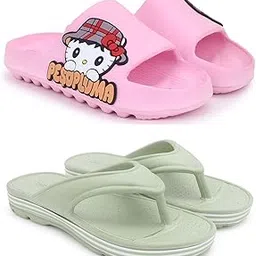 pampy angel Combo Pack of 2 Slipper/Flip Flops/Slides/Clogs/Sandals for Women (Tatoo-Peso Vs V-Snow)-picture-13