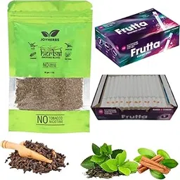 JOYHERBS 100% Tobacco-Free & Nicotine-Free Smoking Mixture With 100% Natural & Ayurvedic Herbal Smoking Blend 1 Pack (1 oz/ 30g) With Frutta Tube (100 tubes per Box)-picture-10