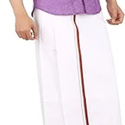 Mens White cotton Dhoti-image-55