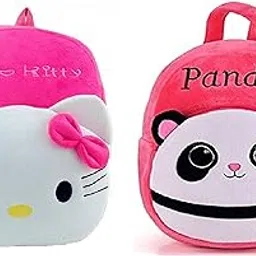 blue tree Kids School Bag Soft Plush Backpack Cartoon Bags Mini Travel Bag for for Girls Boys Toddler Baby Hello Kitty & Pink Panda-picture-47