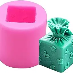 FirstTry Candle Mold I 3D Fondant Gift Box with Bow Knot Shape Silicone Epoxy Casting Mould I for DIY Handmade Ornament Chocolate Cake Décor Aromatherapy Soap Resin Clay Art Craft Making (B)-image-2