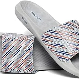 chupps X Mi Tribute White & Grey Drift Orthopedic Slippers | Soft Footpharma Footbed | Breathable Ventilation Holes | Lightweight Flip Flops | Anti-Skid Chappals for Everyday For Mens image 1