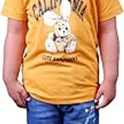 kidzo Baby Boys Classic Fit Cotton Blended T-Shirt and Short Set | Light Orange/Blue | 3-4 Years | KIDS13123-picture-30