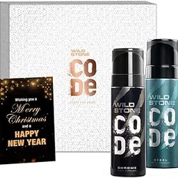 Wild Stone New Year Gift Hamper with Code Chrome and Steel Body Perfume, 120ml each-image-82