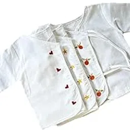 picksparrow Pure Cotton Embroidered Newborn Baby Clothes/Jhablas/Vests (Full Sleeve, Set of 3)-picture-23