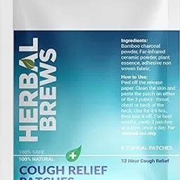 Cough Relief Decongestion Patch | Wearable Mess-Free, Soothing & Comforting, Natural Air-Activated Heat Therapy for Children Ages 6+ and Adults | Quick Relief from Runny Nose & Nasal Congestion | Lasts Upto 8 Hrs - 8 Patches image 1