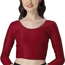 evelix Long Sleeve Readymade Lycra Blouse for Women, Saree and Choli Blouses for Women, Crop Top for Girls, Blouse for Every Occasion-picture-22
