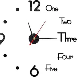 Analog Plastic Frameless DIY Wall Clock - Large Modern 3D Mirror Decor Sticker Kit for Home Living Room Bedroom Office Decorations (Black)-picture-22