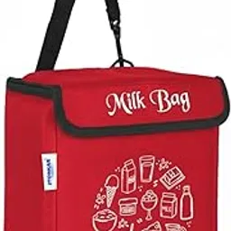 STONKAR Milk Bag for Door | Insulated and Thermal Bag | Cold Storage for Milk, Groceries and Perishables Items | 10" Inches (Red) image 1