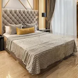 LIORA Premium Double Bed AC Blanket Cozy, Stylish,Ultra-Soft and Lightweight for All-Season Comfort- (Caramel Brown)-picture-27