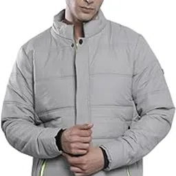 the indian garage co Men Polyester Standard Length Slim Fit Solid Puffer Jackets-picture-18