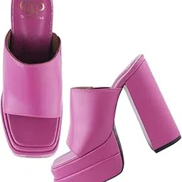 Ravishing Comfortable Slip on Block Heels Light Weight Trendy Chunky High Heels for Women & Girls-image-1
