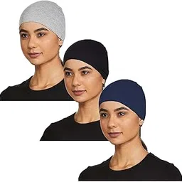 Womens Cotton Helmet Skull Cap Multicolor Combo (Pack of 3)-image-91