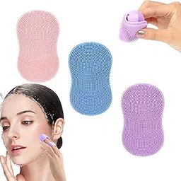 RexezGuardz Pack of 3 Silicone Face Washer, Manual Facial Cleanser, Face Wash Brush, Massage Brush for Exfoliation, Blackheads and Acne, Deep Cleansing Skin Care | Multi-Colour-picture-44