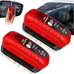 Ankev Automotive Oil Film Cleaning Brush (Pack of 2) Professional Glass Cleaning Board with Ergonomic Design, Red and Black, Compact Size for Car Windshield and Window Maintenance-image-1